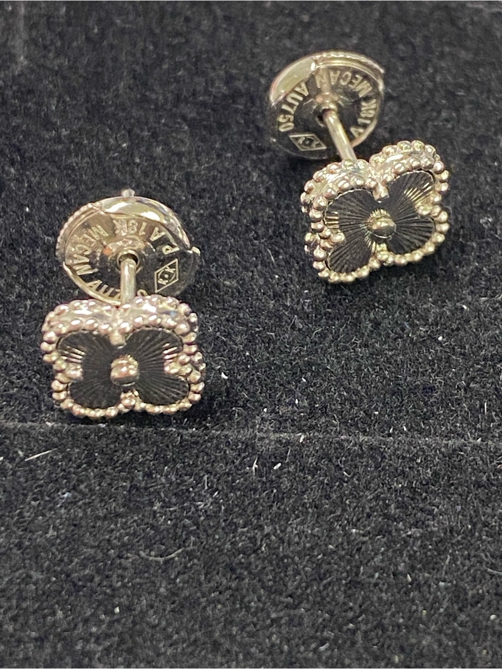 Sterling Silver pure 925 clover stud earrings